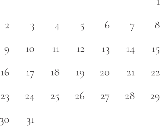calendar of this webpage